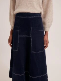 Simone Corduroy Maxi Skirt - Navy -Cefinn Clothing Store RSHT SK187 SIMONE NAVY LS 1033