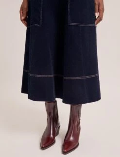 Simone Corduroy Maxi Skirt - Navy -Cefinn Clothing Store RSHT SK187 SIMONE NAVY LS 1035