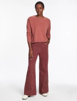 Hayden Corduroy Wide Leg Trouser - Dark Rose 10 Hayden Corduroy Wide Leg Trouser - Dark Rose -Cefinn Clothing Store RSHT TR82 HAYDEN DARKROSE LS 1378