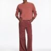Hayden Corduroy Wide Leg Trouser - Dark Rose -Cefinn Clothing Store RSHT TR82 HAYDEN DARKROSE LS 1383