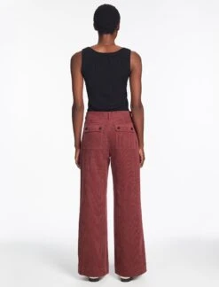 Hayden Corduroy Wide Leg Trouser - Dark Rose 12 Hayden Corduroy Wide Leg Trouser - Dark Rose -Cefinn Clothing Store RSHT TR82 HAYDEN DARKROSE LS 1400