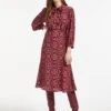 Daria Silk Midi Dress - Rose Shibori Print -Cefinn Clothing Store SP22 D159 DARIA ROSESHIBORIPRINT LS 0428