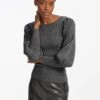Eva Wool Boat Neck Jumper - Grey Melange -Cefinn Clothing Store SP22 K29 EVA GREYMELANGE LS 25881 1