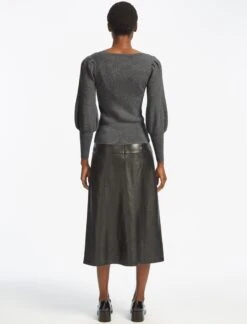 Eva Wool Boat Neck Jumper - Grey Melange -Cefinn Clothing Store SP22 K29 EVA GREYMELANGE LS 25913 1