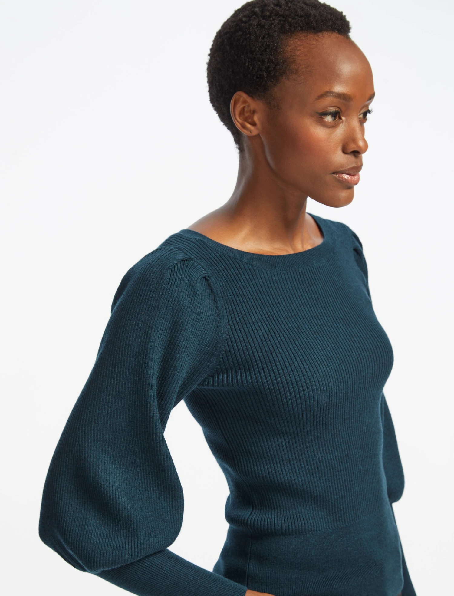 Eva Wool Boat Neck Jumper - Petrol 4 Eva Wool Boat Neck Jumper - Petrol - Image 2