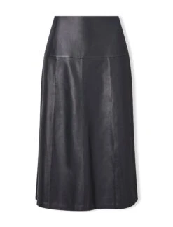 Tiana Leather Midi Skirt - Navy -Cefinn Clothing Store SP23 SK119 NAVY CO