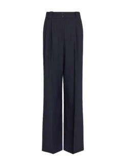 Margot New Wool Wide Leg Trouser - Navy -Cefinn Clothing Store SP23 TR70 MARGOT NAVY CONEW