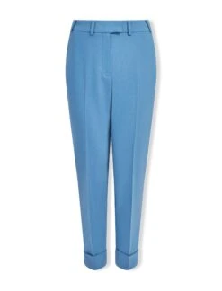 Clement New Wool Turn Up Trouser - Blue -Cefinn Clothing Store SP24 CLEMENT TR76 BLUE LS