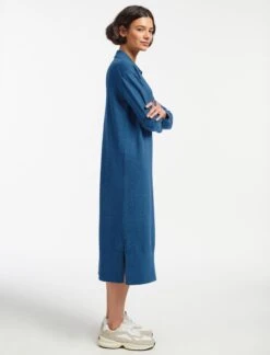 Eleanor Wool Knit Dress - Mid Blue -Cefinn Clothing Store SP24 D496 ELEANOR MID BLUE LS 15247