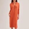 Eleanor Wool Knit Dress - Orange 1 Eleanor Wool Knit Dress - Orange -Cefinn Clothing Store SP24 D496 ELEANOR ORANGE LS 398