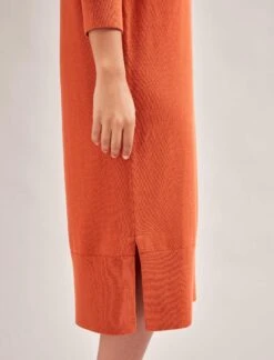 Eleanor Wool Knit Dress - Orange -Cefinn Clothing Store SP24 D496 ELEANOR ORANGE LS 423