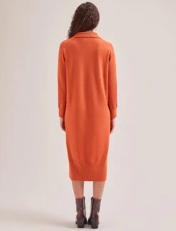 Eleanor Wool Knit Dress - Orange -Cefinn Clothing Store SP24 D496 ELEANOR ORANGE LS 430