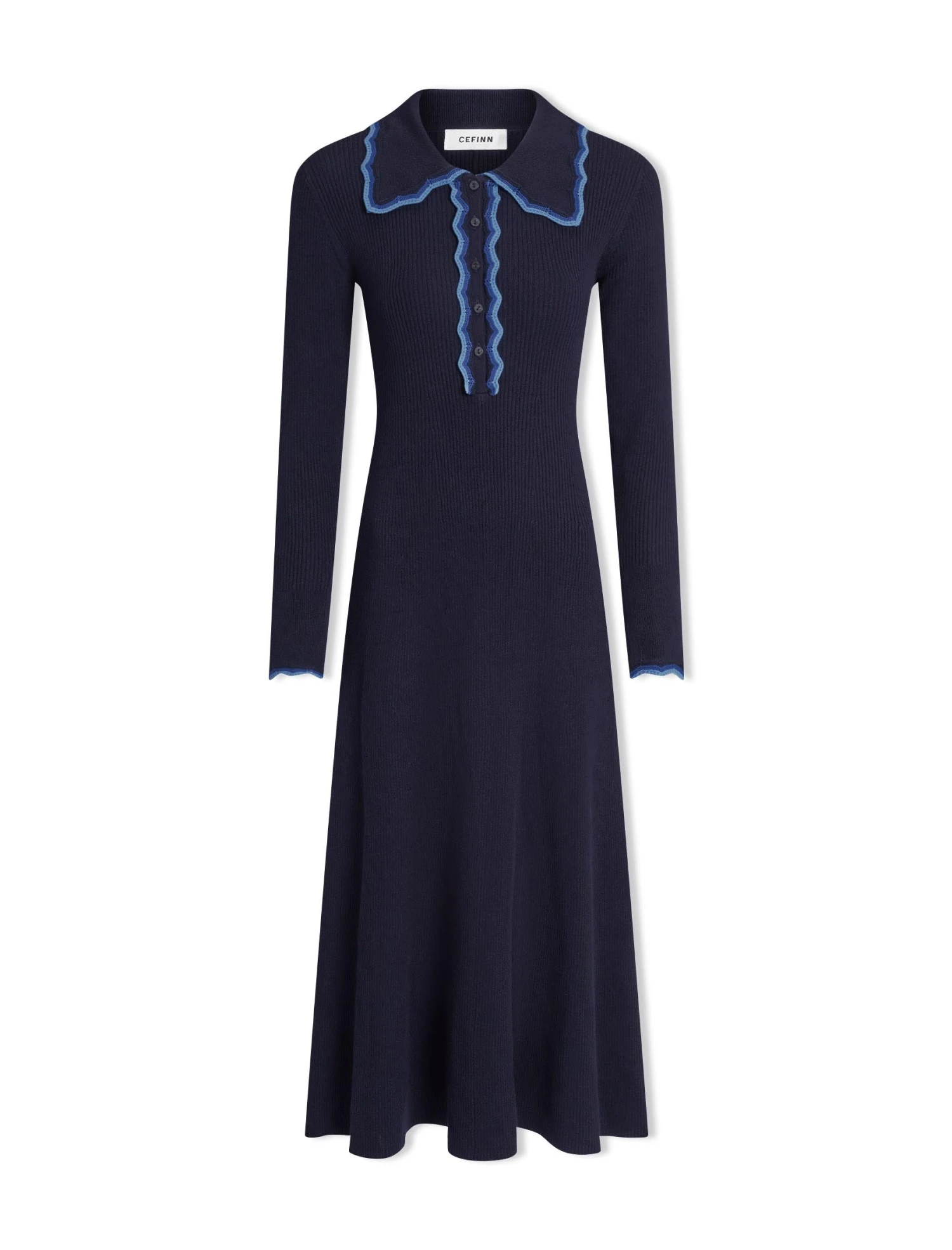 Josie Wool Knit Dress - Navy Blue 9 Josie Wool Knit Dress - Navy Blue - Image 7