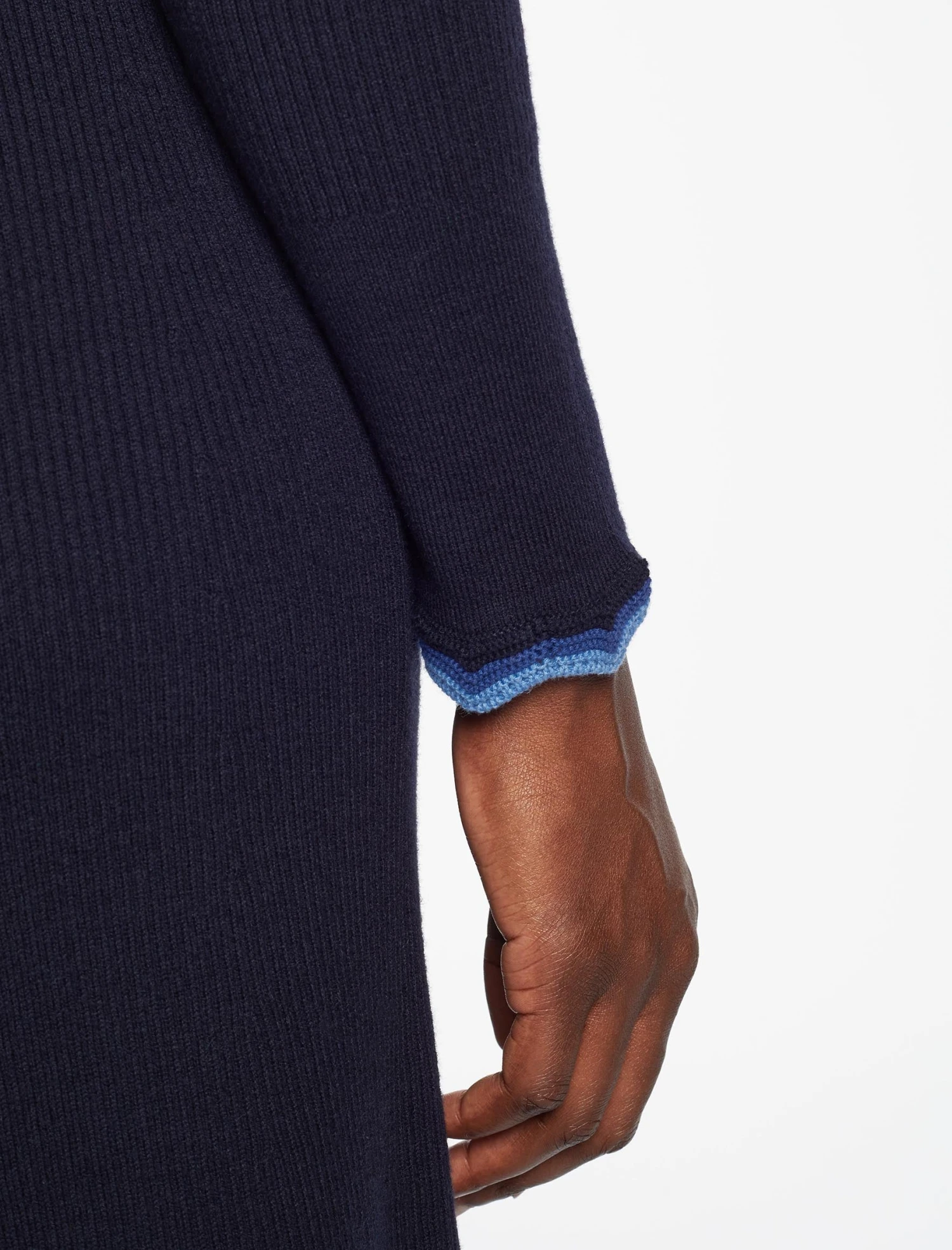 Josie Wool Knit Dress - Navy Blue 6 Josie Wool Knit Dress - Navy Blue - Image 4