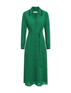 Fallon Techni Voile Maxi Dress - Emerald Green 17 Fallon Techni Voile Maxi Dress - Emerald Green -Cefinn Clothing Store SP24 D601 FALLON EMERALDGREEN LS