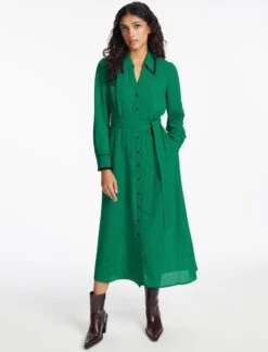 Fallon Techni Voile Maxi Dress - Emerald Green 16 Fallon Techni Voile Maxi Dress - Emerald Green -Cefinn Clothing Store SP24 D601 FALLON EMERALDGREEN LS 1191
