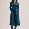 Fallon Techni Voile Maxi Dress - Petrol -Cefinn Clothing Store SP24 D601 FALLON PETROL LS 2437