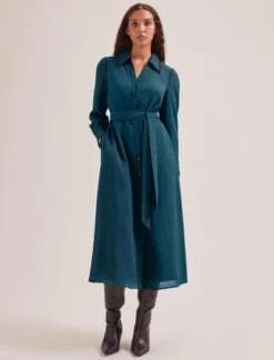 Fallon Techni Voile Maxi Dress - Petrol