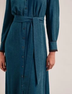 Fallon Techni Voile Maxi Dress - Petrol -Cefinn Clothing Store SP24 D601 FALLON PETROL LS 2492