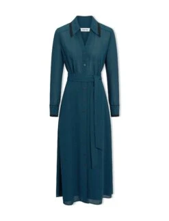 Rosie Techni Voile Maxi Dress - Petrol -Cefinn Clothing Store SP24 D601 FALLON PETROL LS c84f48dd 0da3 4ebf a15e 3d86ea3c0f25
