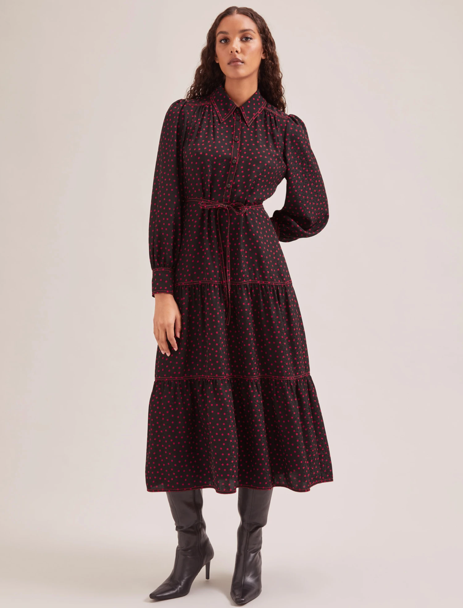 Franklin Maxi Dress - Black Red Polka Dot Print 3 Franklin Maxi Dress - Black Red Polka Dot Print