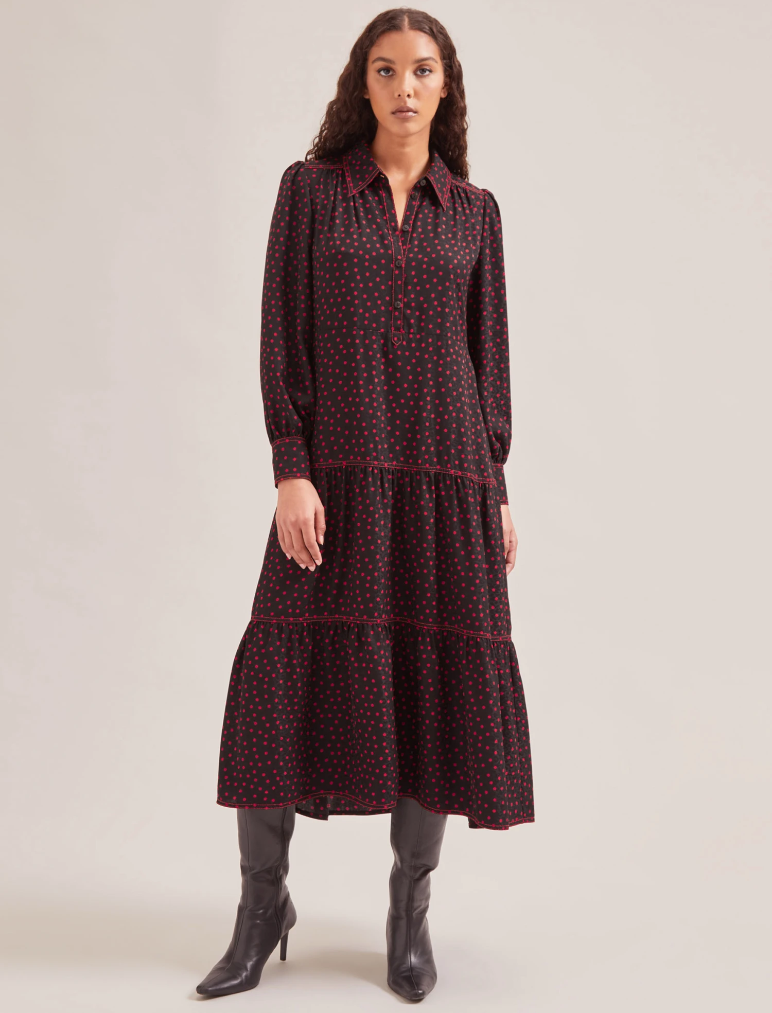 Franklin Maxi Dress - Black Red Polka Dot Print 8 Franklin Maxi Dress - Black Red Polka Dot Print - Image 6