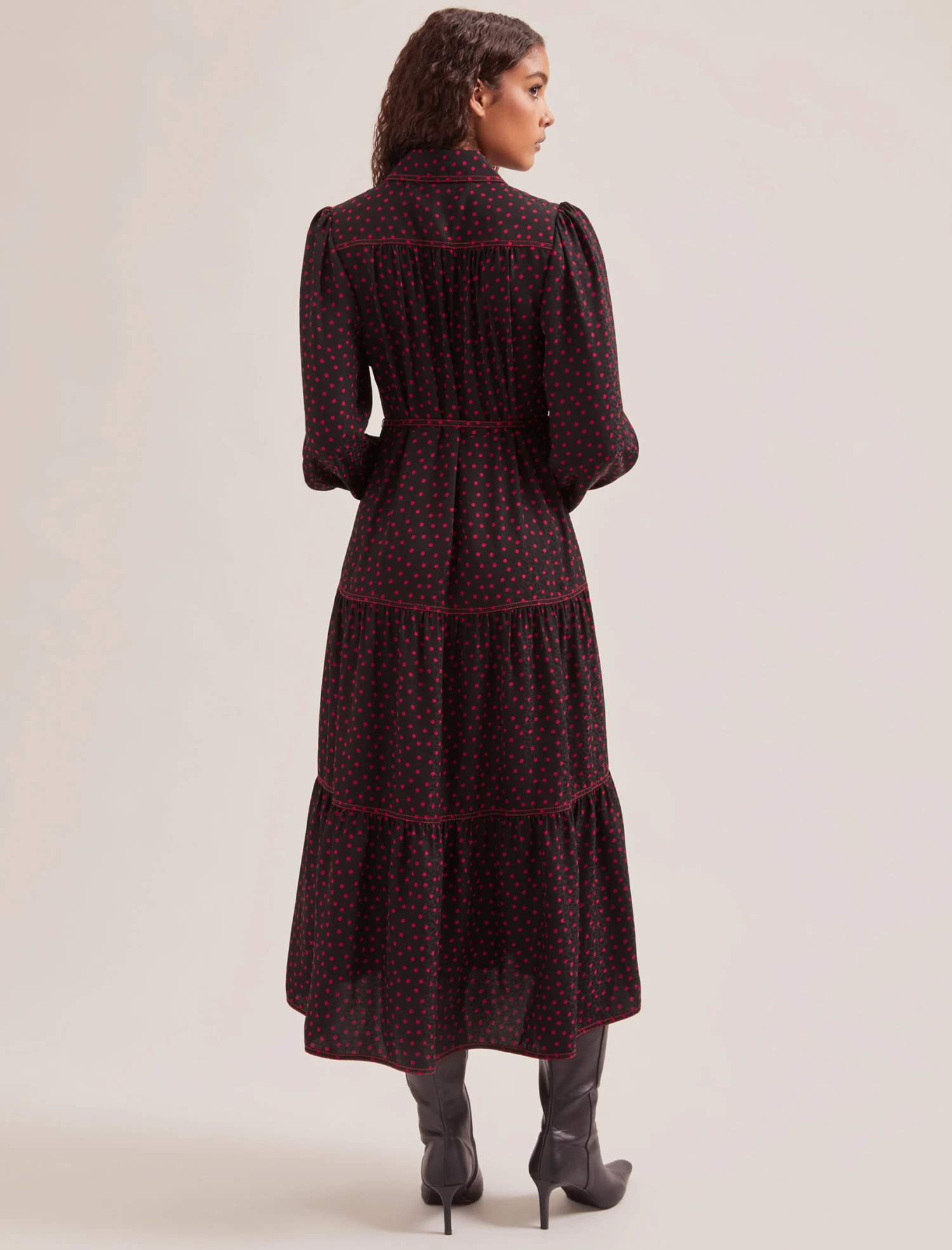 Franklin Maxi Dress - Black Red Polka Dot Print 9 Franklin Maxi Dress - Black Red Polka Dot Print - Image 7