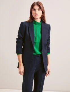 Jamie New Wool Blazer - Navy -Cefinn Clothing Store SP24 JK45 JAMIE NAVY LS 7333