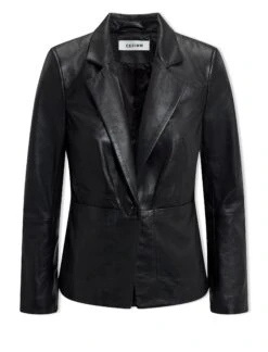 Jayden Leather Blazer - Black 19 Jayden Leather Blazer - Black -Cefinn Clothing Store SP24 JK49 JAYDEN BLACK LS
