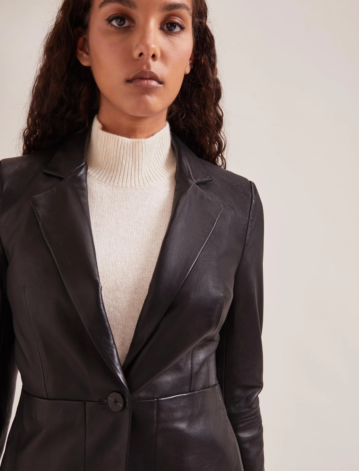 Jayden Leather Blazer - Black 8 Jayden Leather Blazer - Black - Image 6