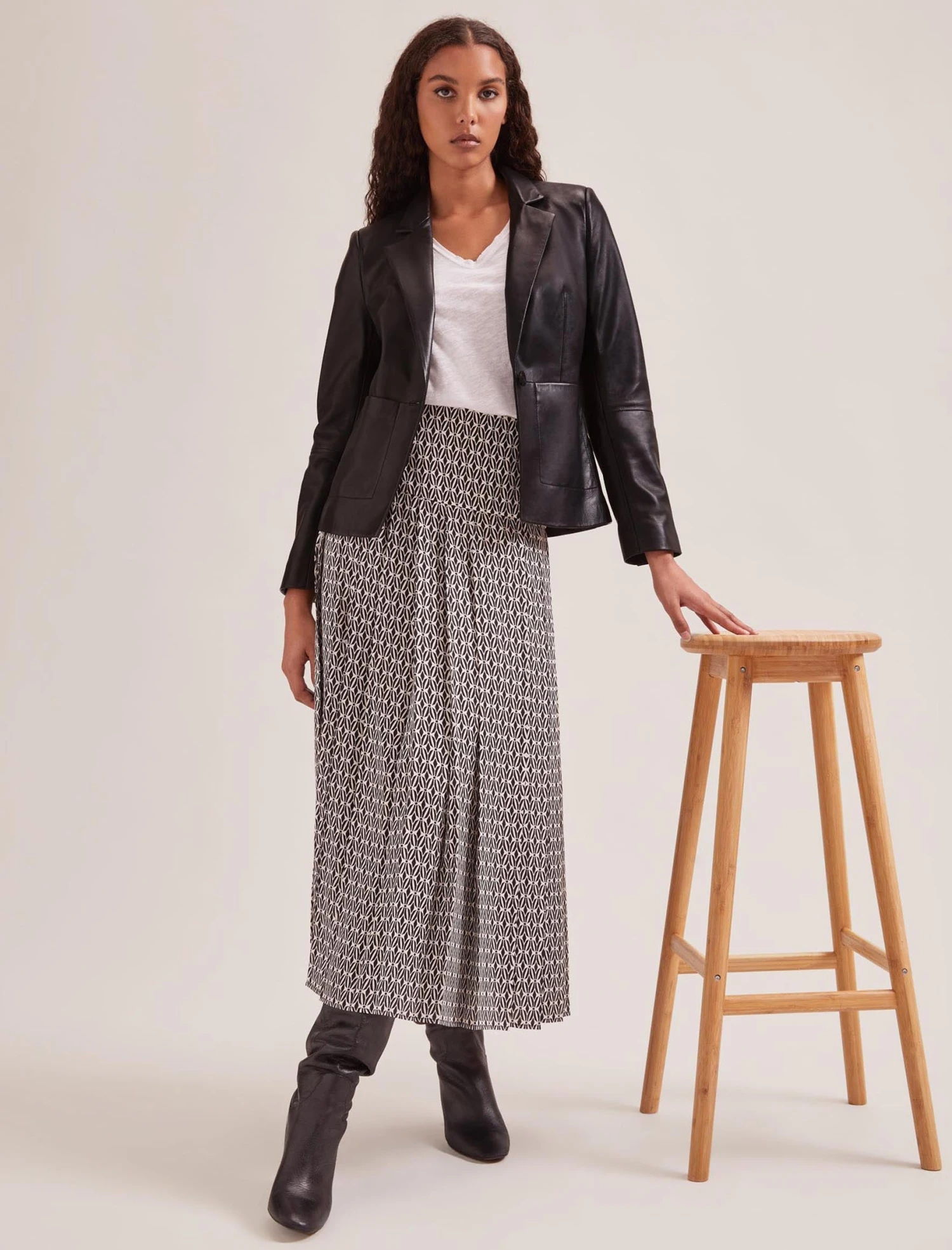 Jayden Leather Blazer - Black 5 Jayden Leather Blazer - Black - Image 3