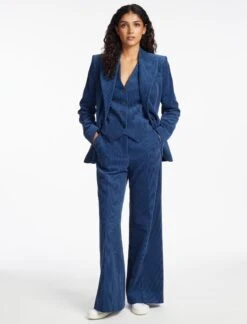 Gene Corduroy Blazer - Blue -Cefinn Clothing Store SP24 JK59 GENE BLUE LS 310