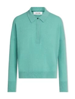 Kelly Cashmere Jumper - Mint -Cefinn Clothing Store SP24 K144 KELLY MINT LS