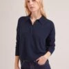 Kelly Cashmere Jumper - Navy -Cefinn Clothing Store SP24 K144 KELLY NAVY LS 17861
