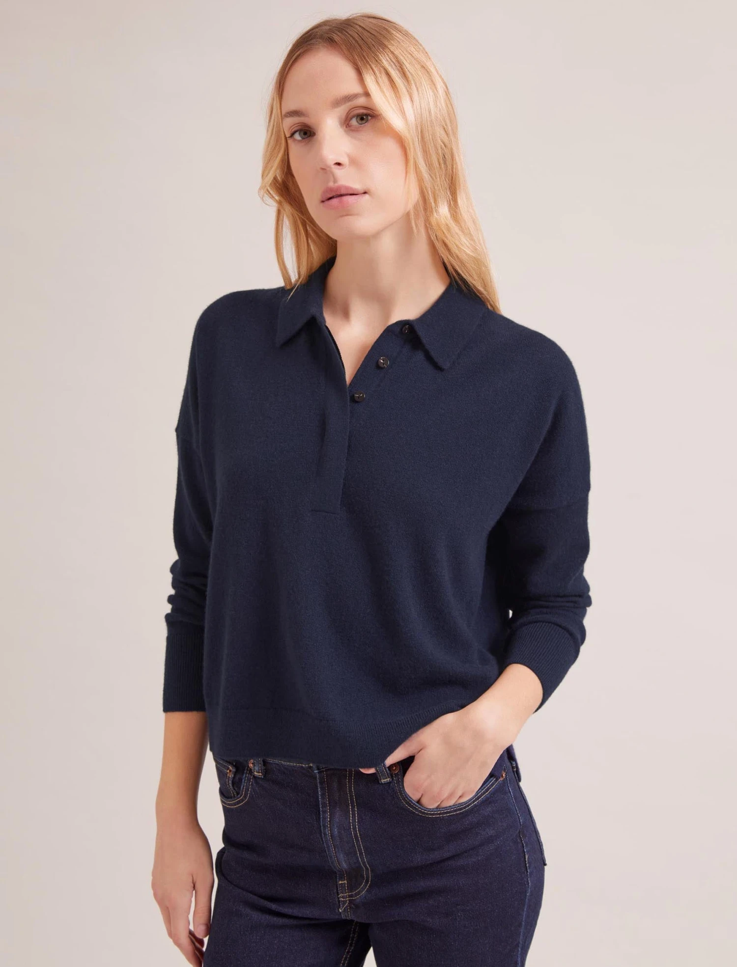 Kelly Cashmere Jumper - Navy 3 Kelly Cashmere Jumper - Navy