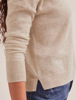 Kelly Cashmere Jumper - Sand -Cefinn Clothing Store SP24 K144 KELLY SAND LS 1669