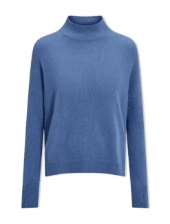 Johanna Cashmere Jumper - Mid Blue 11 Johanna Cashmere Jumper - Mid Blue -Cefinn Clothing Store SP24 K171 JOHANNA MIDBLUE LS