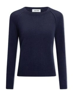 Drew Cashmere Jumper - Navy -Cefinn Clothing Store SP24 K172 DREW NAVY LS