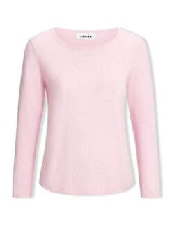 Maia Cotton Silk Blend T-Shirt - Pale Pink 17 Maia Cotton Silk Blend T-Shirt - Pale Pink -Cefinn Clothing Store SP24 K174 MAIA PALEPINKLS