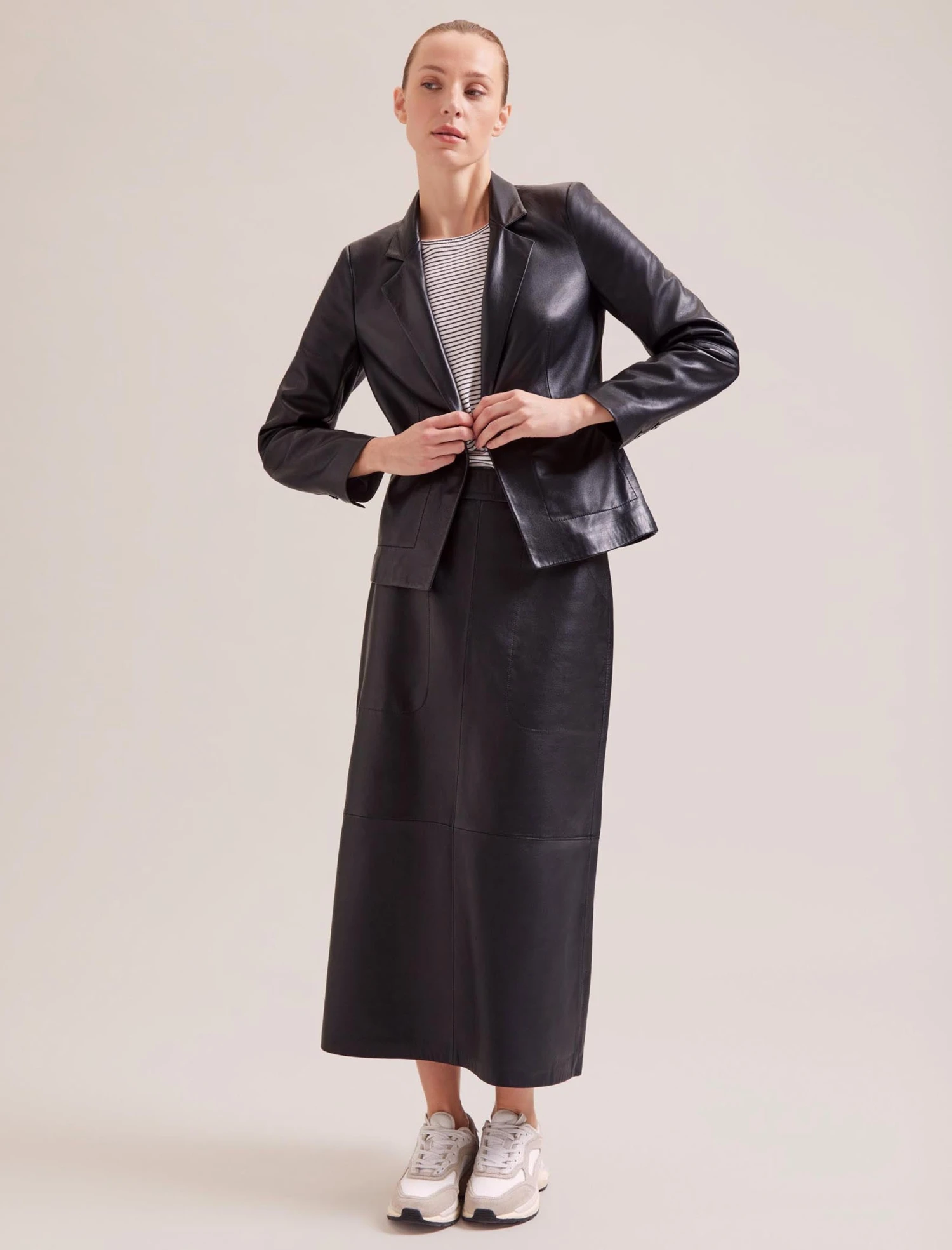 Jayden Leather Blazer - Black 3 Jayden Leather Blazer - Black