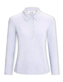 Morgan Cotton Silk Blend T-Shirt - Pale Blue -Cefinn Clothing Store SP24 K175 MORGAN PALEBLUE LS