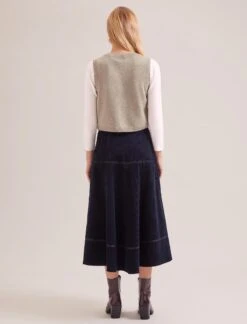 Wesley Cashmere Blend V Neck Waistcoat - Taupe -Cefinn Clothing Store SP24 K82 WESLEY TAUPE LS 17734