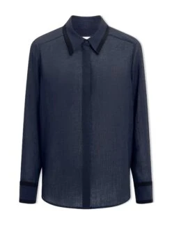 Sullivan Techni Voile Shirt - Navy -Cefinn Clothing Store SP24 S85 SULLIVAN NAVY LS