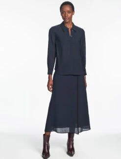 Sullivan Techni Voile Shirt - Navy -Cefinn Clothing Store SP24 S85 SULLIVAN NAVY LS 1162