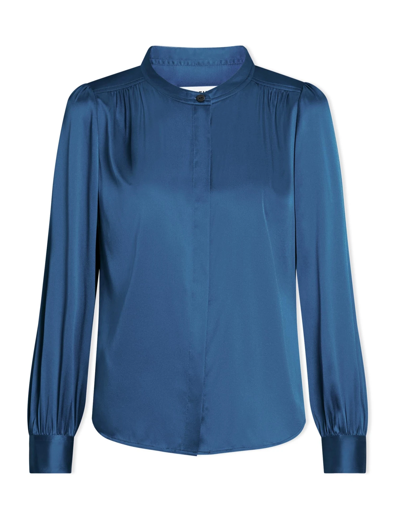 Bailey Silk Satin Shirt - Blue 10 Bailey Silk Satin Shirt - Blue - Image 8