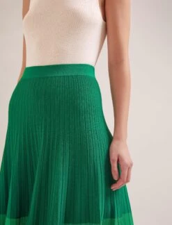Colette Contrast Hem Skirt - Emerald Green -Cefinn Clothing Store SP24 SK105 COLETTE EMERALDGREEN LS 19319
