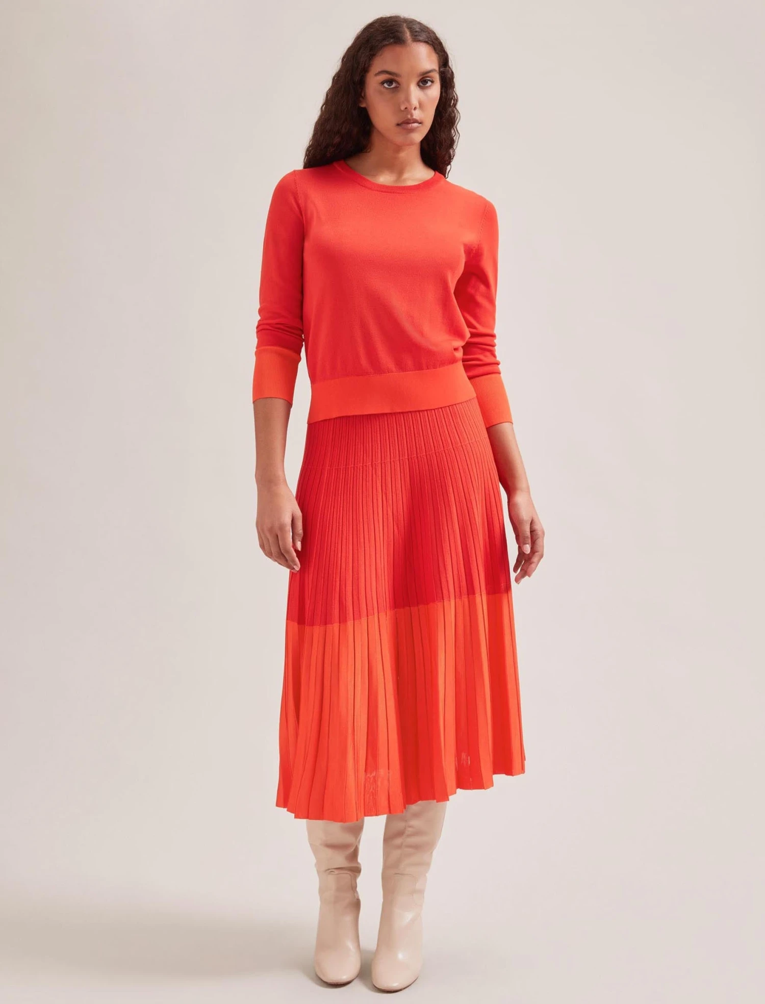 Colette Contrast Hem Skirt - Orange 3 Colette Contrast Hem Skirt - Orange