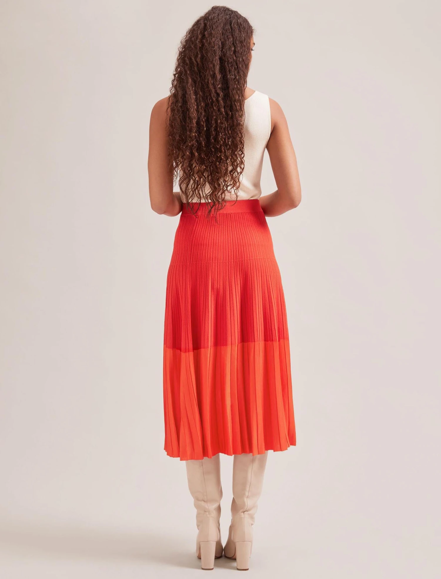Colette Contrast Hem Skirt - Orange 7 Colette Contrast Hem Skirt - Orange - Image 5