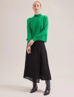 Sonia Techni Voile Maxi Skirt - Black