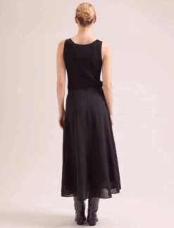Sonia Techni Voile Maxi Skirt - Black -Cefinn Clothing Store SP24 SK182 SONIA BLACK LS 18234